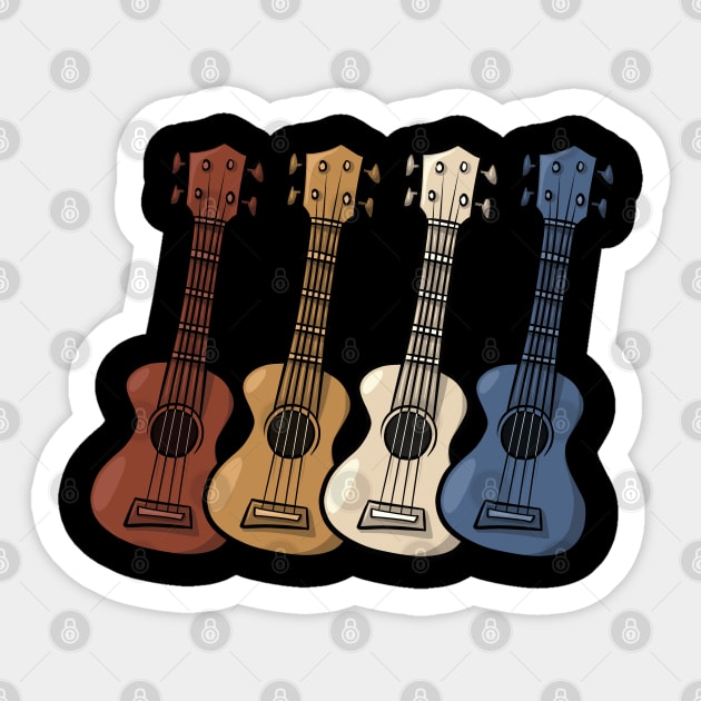 Retro Style Hawaii Ukuleles Hawaiian Uke Music Sticker by SkizzenMonster